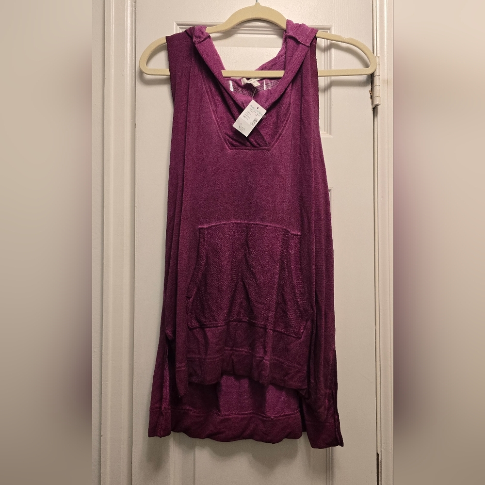 Maurices Magenta Hooded Tank Top